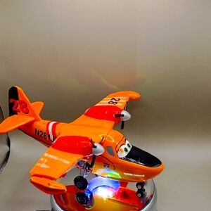 Orange Toy Airplane with Lights